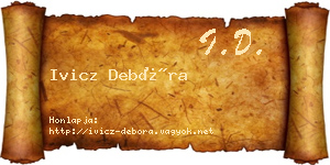 Ivicz Debóra névjegykártya
